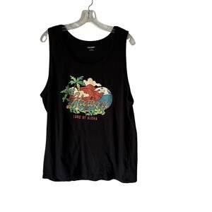 Old Navy Hawaii Land of Aloha Graphic Tank‎ Top Black Size Large Casual Summer